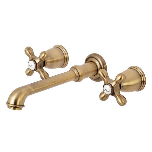 Kingston KS7123AX 8" Center Wall Mount Bath Faucet, Antique