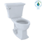 TOTO Eco Clayton Two-Piece Elongated 1.28 GPF Universal Height Toilet, Cotton White CST784EF#01