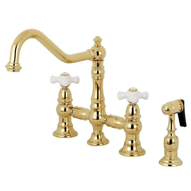 Kingston KS3272PXBS Restoration 8" Bridge Kitchen Faucet Sp