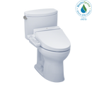 TOTO WASHLET Drake II Two-Piece Elongated 1.28 GPF Toilet and WASHLET C100 Bidet Seat, Cotton White MW4542034CEFG