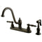 Kingston Brass KB3115TLBS Centerset Kitchen Faucet Bronze