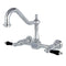 Kingston KS1241PKL Duchess Two-Hnd Wall Mount K Faucet