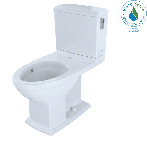 TOTO Connelly Two-Piece Elongated Dual-Max 1.28 and 0.9 GPF Universal Height Toilet with CeFiONtect and Right Lever, Colonial White CST494CEMFRG#01