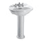 TOTO Whitney Oval Pedestal Bathroom Sink for 8 Inch Center Faucets, Cotton White LPT754.8#01