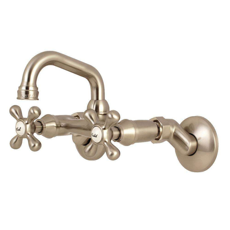 Kingston Brass KS212SN Two-Handle Wall Mount Bar Faucet