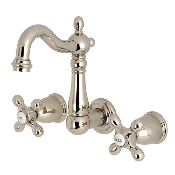 Kingston KS1226AX 8" Center Wall Mount Bath Faucet Nickel