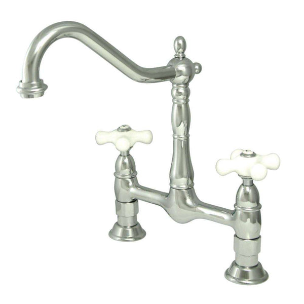 Kingston Brass KS1171PX Heritage Kitchen Bridge Faucet