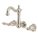 Kingston KS1226AL 8" Center Wall Mount Bath Faucet Nickel