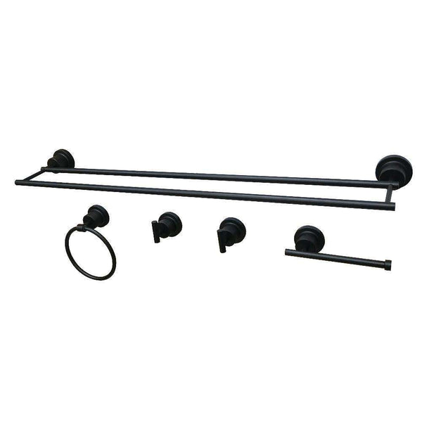 Kingston Brass BAH821330478MB 5P Bath Accs Set, Matte Black