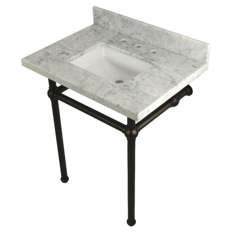 Kingston Brass KVPB30MBSQ5 30X22 Carrara Marble Vanity