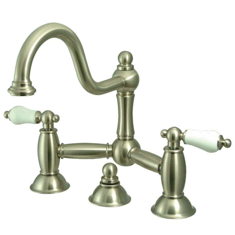 Kingston Brass KS3918PL Restoration Bathroom Bridge Faucet