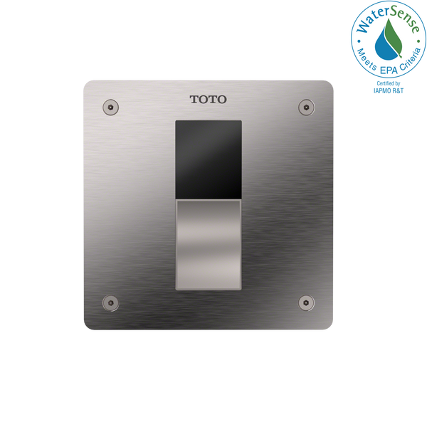 TOTO ECOPOWER Touchless 1.0 GPF Toilet Flushometer Valve with 4 x 4 Inch Cover Plate, Stainless Steel TET3UAR#SS