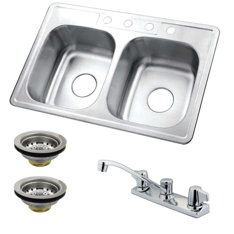 Kingston Brass KZ33226K120 Stainless Steel Kitchen Sink