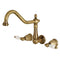 Kingston Brass KS1023PL Wall Mount Tub Filler, Antique Brass