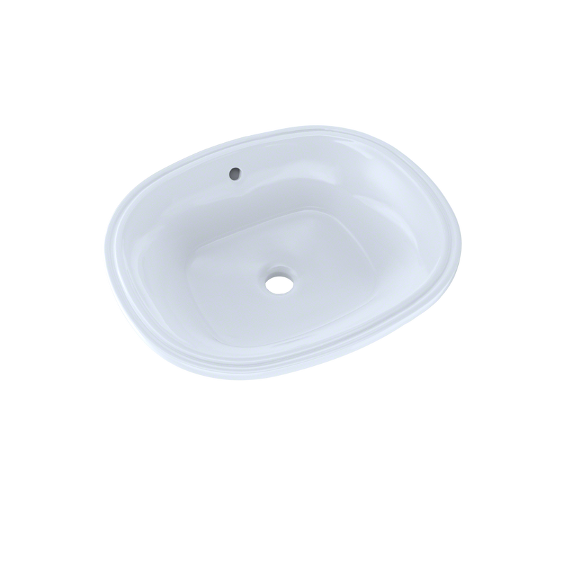 TOTO Maris 17-5/8" x 14-9/16" Oval Undermount Bathroom Sink with CeFiONtect, Cotton White LT483G