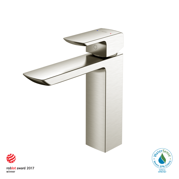 TOTO GR 1.2 GPM Single Handle Semi-Vessel Bathroom Sink Faucet with COMFORT GLIDE Technology, Brushed Nickel TLG02304U#BN