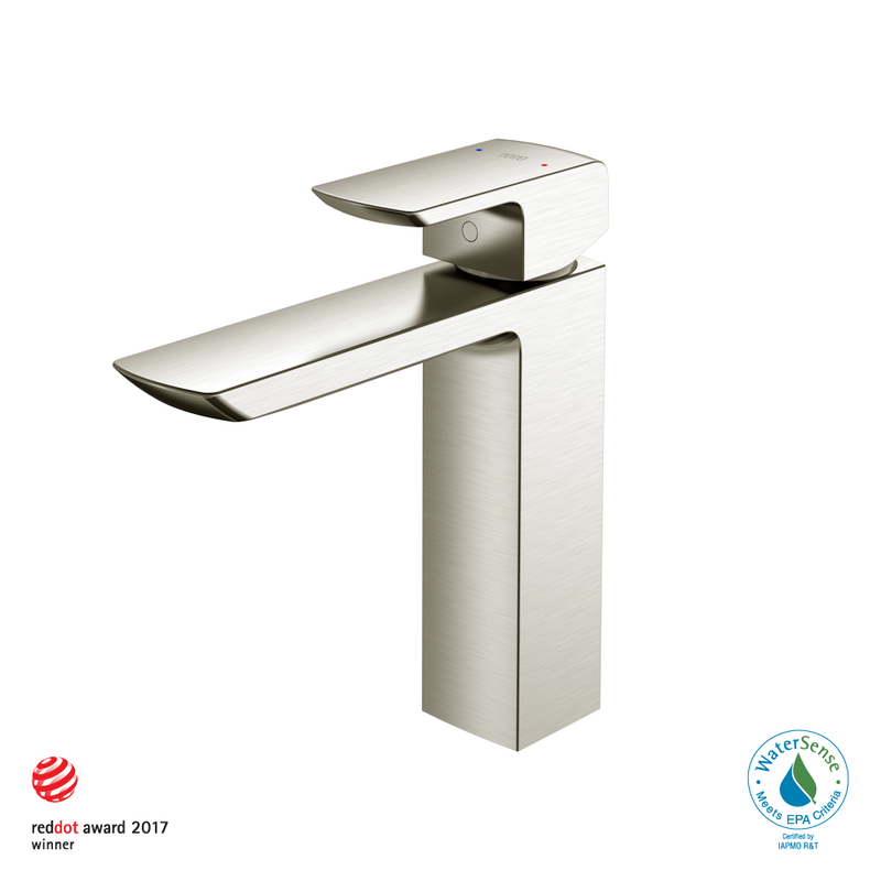 TOTO GR 1.2 GPM Single Handle Semi-Vessel Bathroom Sink Faucet with COMFORT GLIDE Technology, Brushed Nickel TLG02304U