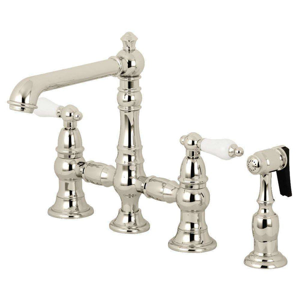 Kingston KS7276PLBS English Country 8" Bridge Kitchen Faucet