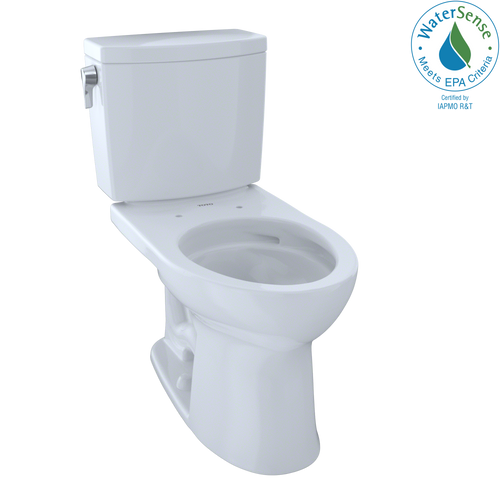 TOTO Drake II 1G Two-Piece Elongated 1.0 GPF Universal Height Toilet with CeFiONtect, Cotton White CST454CUFG#01
