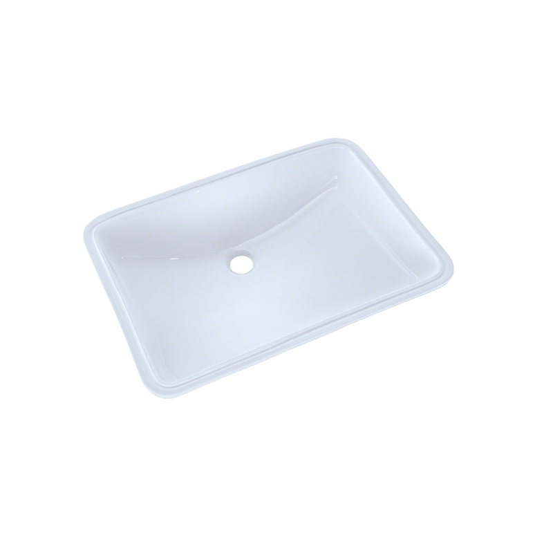 TOTO 21-1/4" x 14-3/8" Large Rectangular Undermount Bathroom Sink with CeFiONtect, Cotton White LT540G
