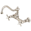 Kingston KS3246BEX 8" Center Wall Mount Bath Faucet Nickel