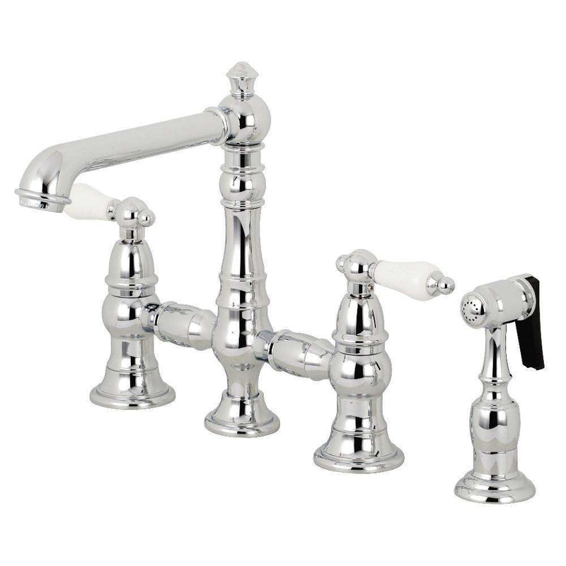 Kingston KS7271PLBS English Country 8" Bridge Kitchen Faucet