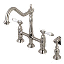 Kingston KS1278BPLBS 8" Centerset Kitchen Faucet W/ Sp