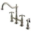 Kingston KS1278TXBS French Country Kitchen Bridge Faucet W/