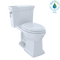 TOTO Promenade II One-Piece Elongated 1.28 GPF Universal Height Toilet with CeFiONtect, Cotton White MS814224CEFG#01