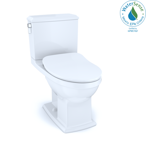 TOTO Connelly Two-Piece Elongated Dual Flush 1.28 and 0.9 GPF Toilet with CEFIONTECT, WASHLET Ready, Cotton White MS494234CEMFG#01