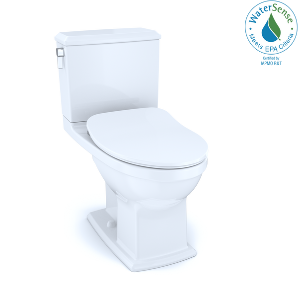 TOTO Connelly Two-Piece Elongated Dual Flush 1.28 and 0.9 GPF Toilet with CEFIONTECT, WASHLET Ready, Cotton White MS494234CEMFG#01