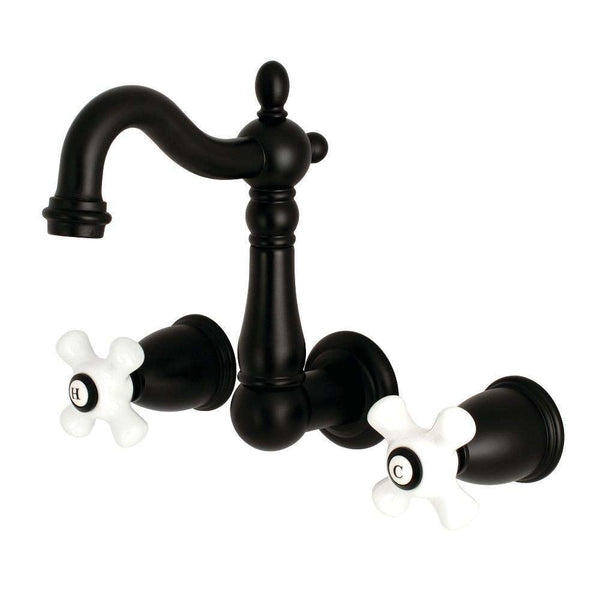 Kingston KS1220PX 8" Center Wall Mount Bath Faucet, Matte