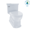 TOTO Eco Soir e One Piece Elongated 1.28 GPF Universal Height Skirted Toilet with CeFiONtect, Cotton White MS964214CEFG#01