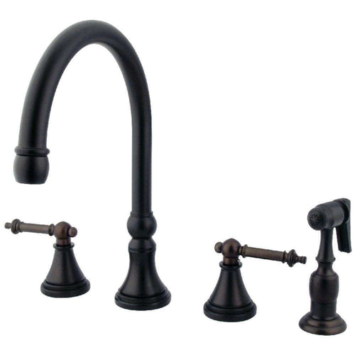 Kingston Brass KS2795TLBS Widespread Kitchen Faucet Bronze