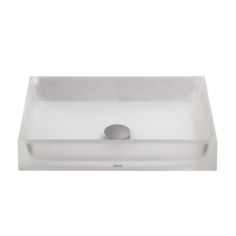 TOTO Luminist Rectangular Vessel Bathroom Sink, Frosted White LLT151