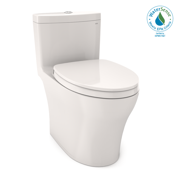 TOTO Aquia IV One-Piece Elongated Dual Flush 1.28 and 0.8 GPF Universal Height, WASHLET Ready Toilet with CEFIONTECT, Colonial White- MS646124CEMFG#11