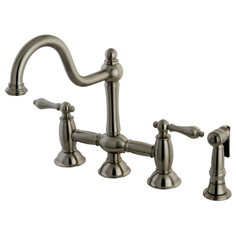 Kingston KS3798ALBS Restoration Kitchen Bridge Faucet W/ Sp