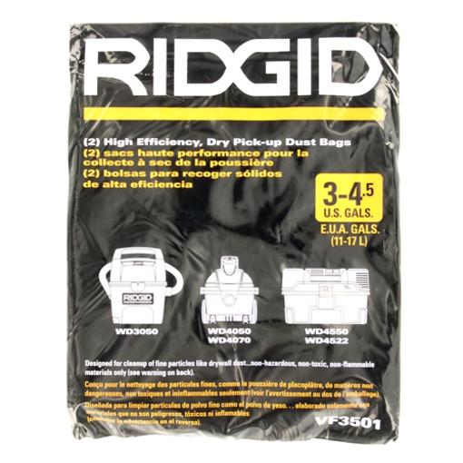 RIDGID 23738 VF3501 Pleated Air Bag for Small Vacuums, Bag,