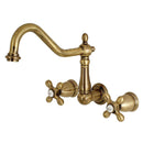 Kingston Brass KS1023AX Wall Mount Tub Filler, Antique Brass