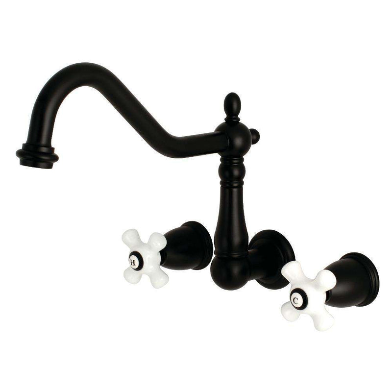 Kingston Brass KS1020PX Wall Mount Tub Filler, Matte Black