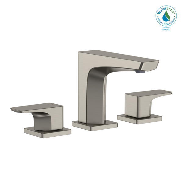 TOTO GE 1.2 GPM Two Handle Widespread Bathroom Sink Faucet, Brushed Nickel TLG07201U#BN