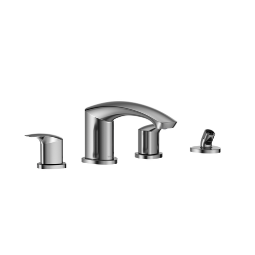 TOTO GM Two-Handle Deck-Mount Roman Tub Filler Trim with Handshower, Polished Chrome TBG09202U#CP