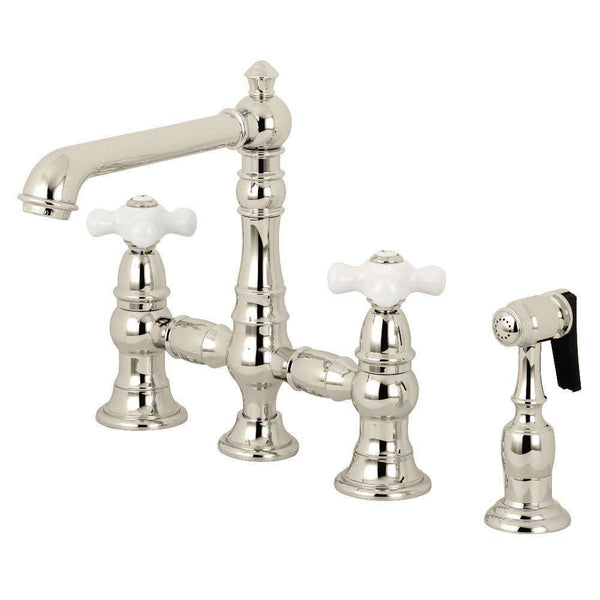 Kingston KS7276PXBS English Country 8" Bridge Kitchen Faucet