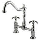 Kingston Brass KS1171TX French Country Kitchen Bridge Faucet