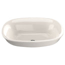 TOTO Maris Oval Semi-Recessed Vessel Bathroom Sink with CeFiONtect, Sedona Beige LT480G