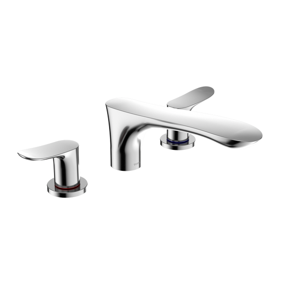 TOTO GO Two-Handle Deck-Mount Roman Tub Filler Trim, Polished Chrome TBG01201U#CP