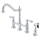 Kingston KS1271ALBS Heritage 8 in. Bridge Kitchen Faucet W/