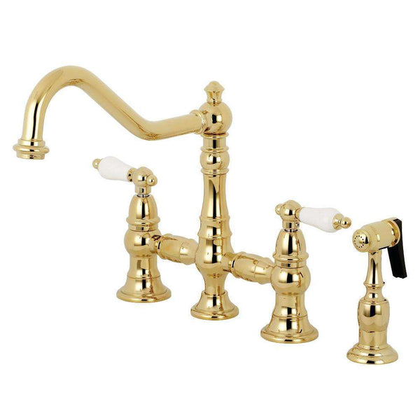 Kingston KS3272PLBS Restoration 8" Bridge Kitchen Faucet Sp