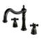 Kingston Brass KS1345PKX Roman Tub Filler with Cross