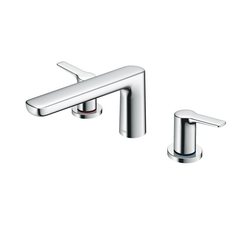 TOTO GS Two-Handle Deck-Mount Roman Tub Filler Trim, Polished Chrome TBG03201U